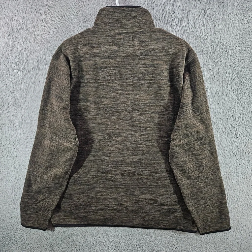 Banana Republic Arctic Fleece Mens XL Brown Heather Quarter Zip Pullover Sweater